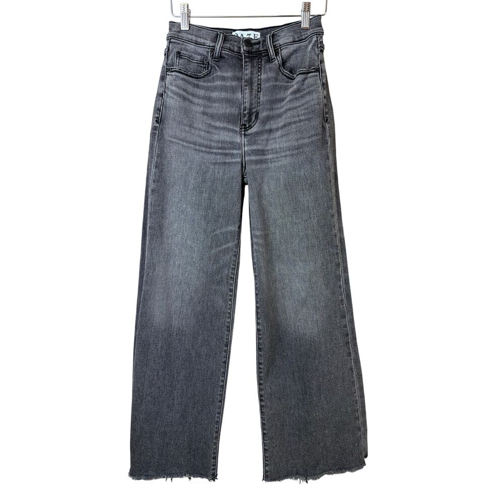 Daze Grey Distressed Hem Wide Leg Jeans Size 25